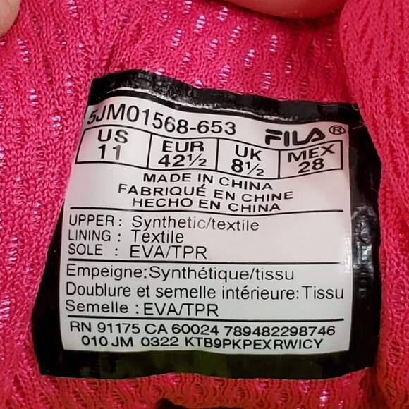 Fila Evergrand Trail 21.5 Womens Sneakers Running Shoes Size 11 Pink Back Grey - Picture 2 of 12